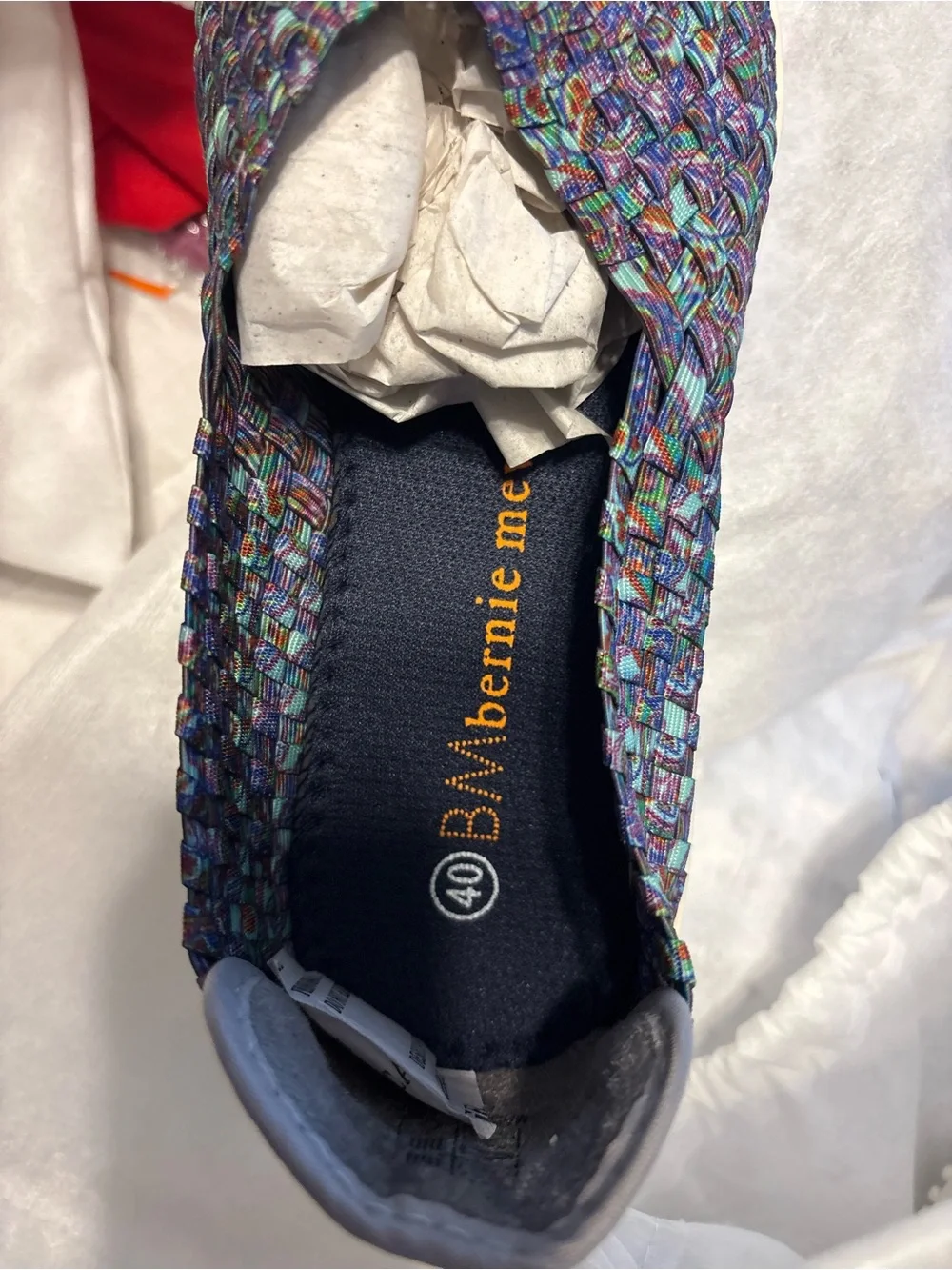 Bernie Mev Womens Multicolored Woven Slip On Shoe Size US 8.5 EU 40